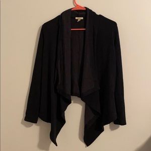 Anthropologie/Bordeaux black fleece cardigan